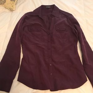 Dark purple express button-down shirt